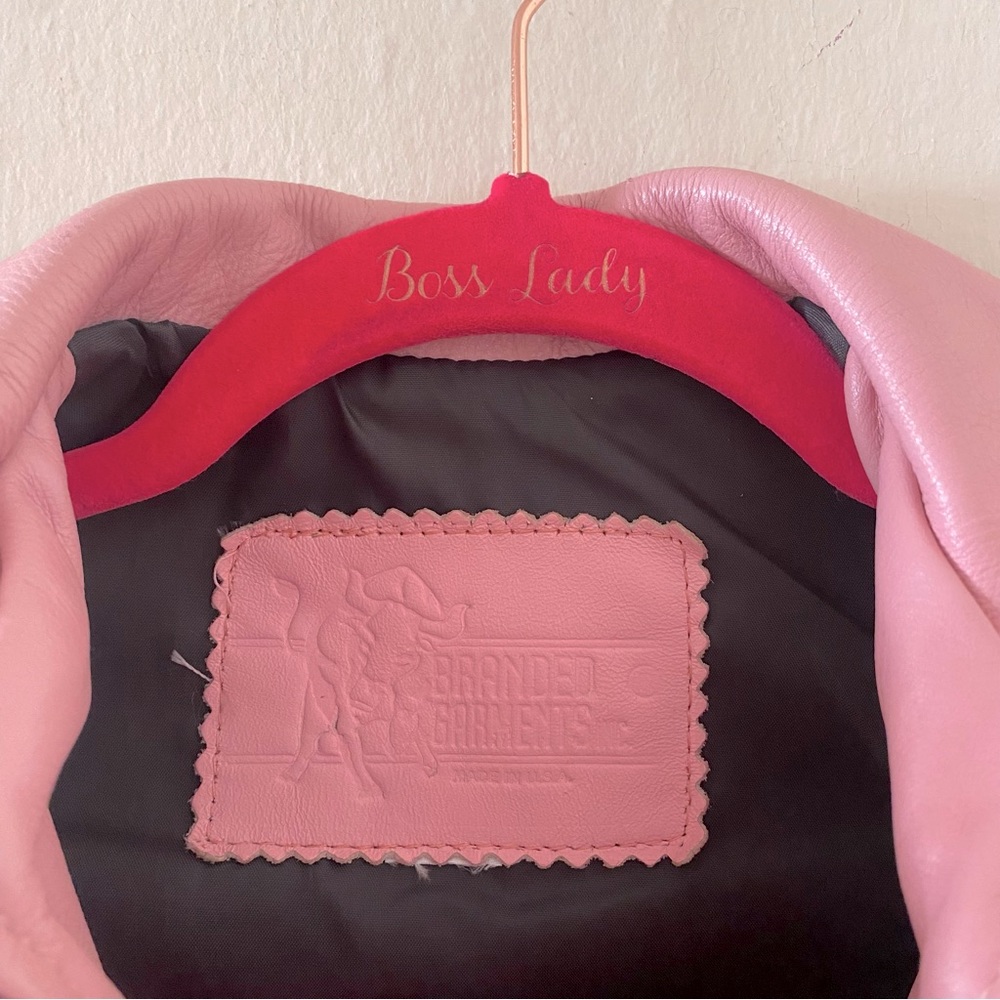 Vintage Kids’ Branded Garments Pink Fringe Leather Jacket - Picture 4 of 6